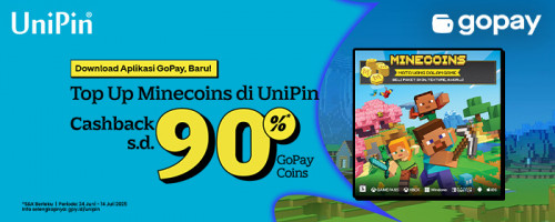 Ambil Cashback 90% GoPay Coins dengan Top Up Minecraft Pakai GoPay!